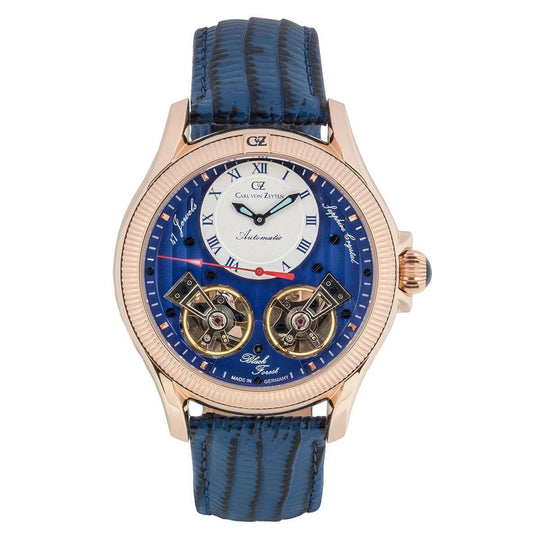 Carl von Zeyten Forest House Limited Edition Men's Blue Rose Gold Automatic Watch CVZ0084RBLS