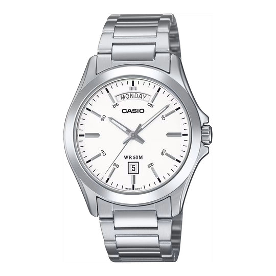 Casio Standard Day Date Unisex White Watch MTP-1370D-7A3VDF