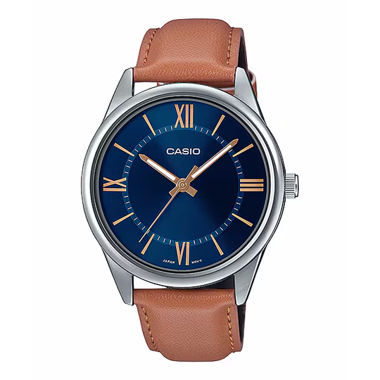 Casio Dress Unisex Brown Blue Watch MTP-V005L-2B5UDF