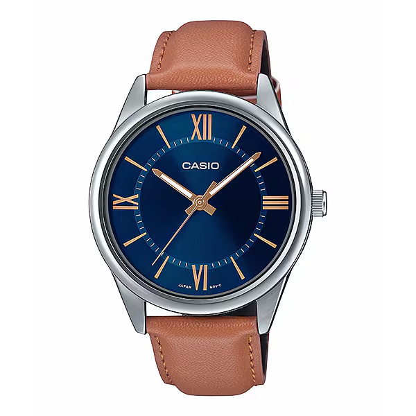 Casio Dress Unisex Brown Blue Watch MTP-V005L-2B5UDF