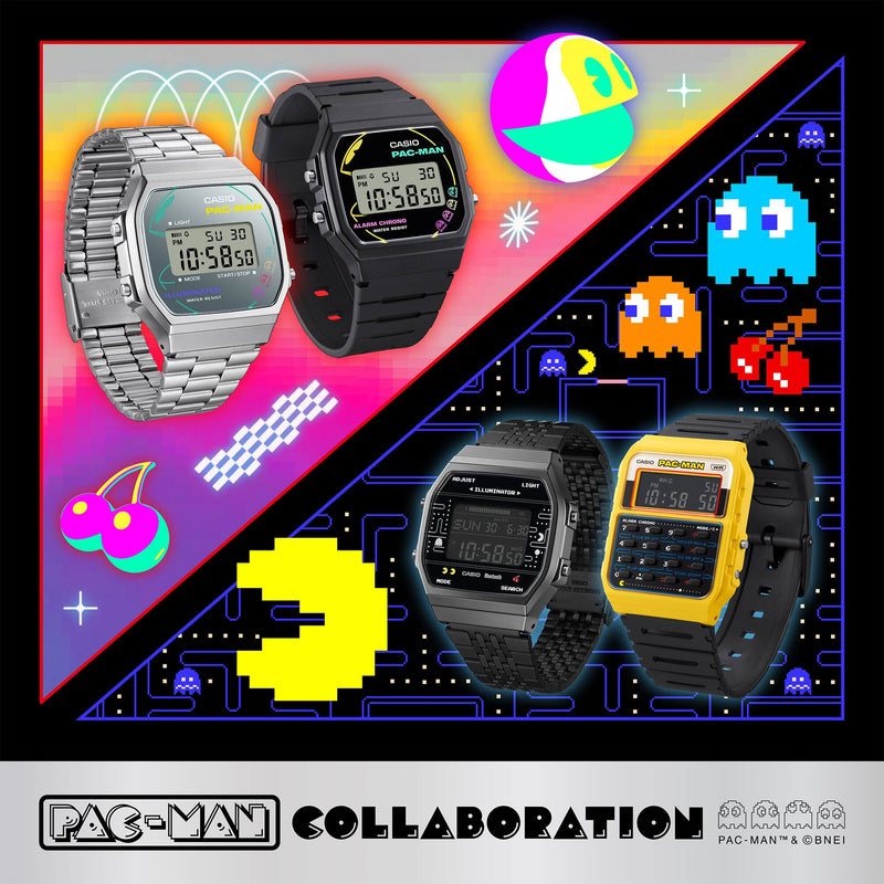 Casio PAC-MAN Vintage Unisex Silver Digital Watch