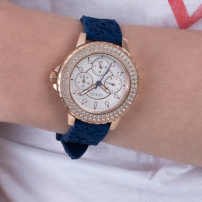 Chronograph Watch - Guess Crown Jewel Ladies Blue Watch GW0411L2