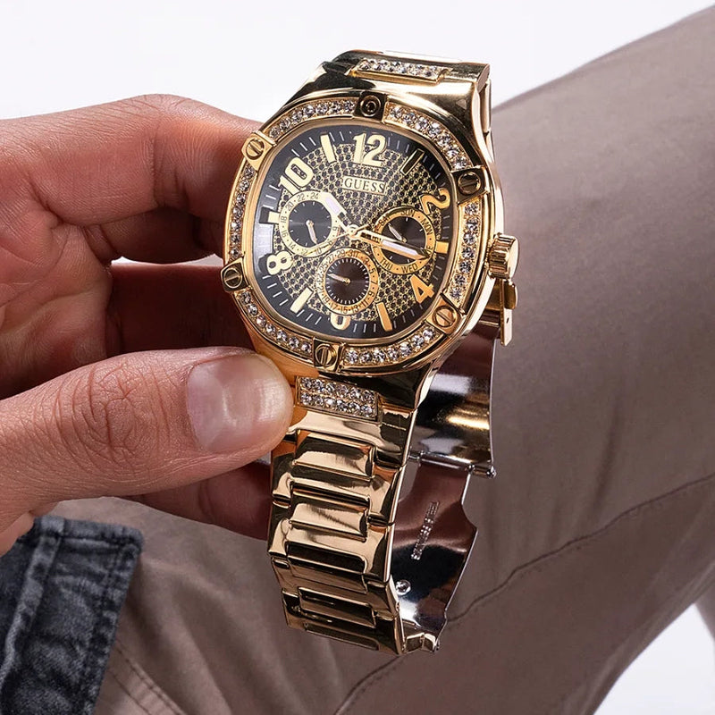 Chronograph Watch - Guess Duke Men's Gold Watch GW0576G2