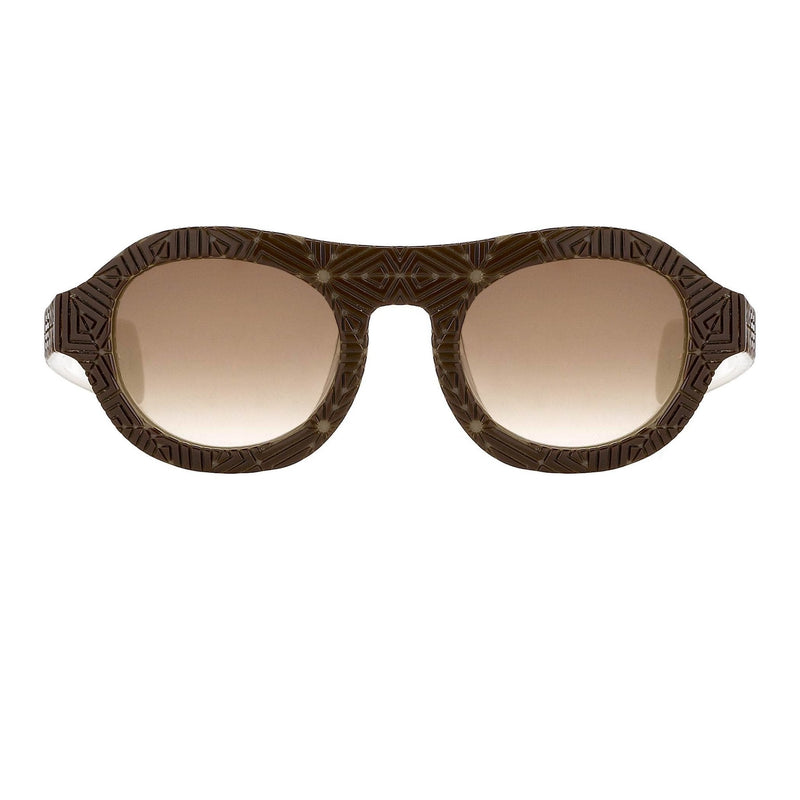 David David Sunglasses Oval Solid Brown Mink Cream With Brown Lenses Category 3 9DAVID1C4BLACKMINK - WatchPilot