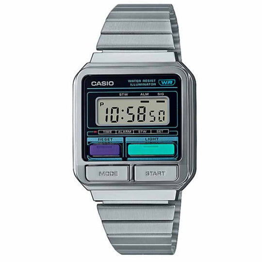 Casio Classic Vintage Unisex Silver Watch A120WE-1AEF