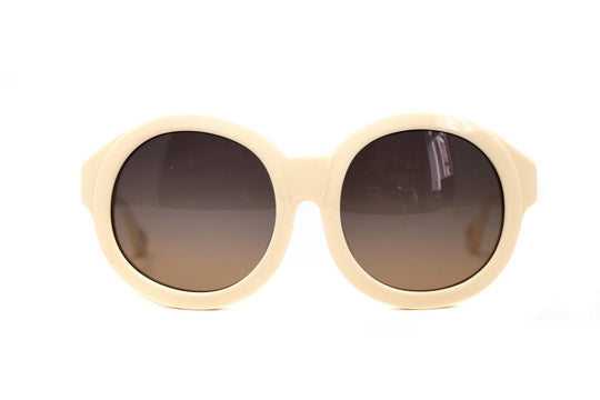 Eley Kishimoto Ladies Sunglasses Oversized Round Cream and Brown EK27C4SUN