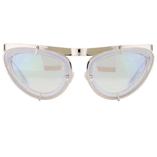 Erdem Sunglasses Cat Eye Clear and Silver