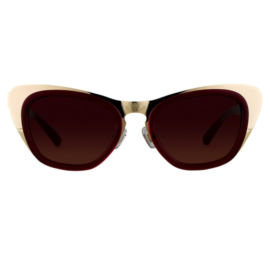 Erdem Sunglasses Cat Eye Gold and Maroon