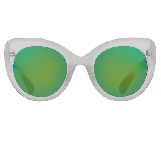 Erdem Sunglasses Cat Eye Ivory and Green/Blue