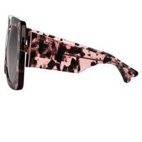 Erdem Women Sunglasses Oversized Pink Tortoise Shell Rose Gold with Grey Lenses Category 3 EDM34C3SUN - WatchPilot