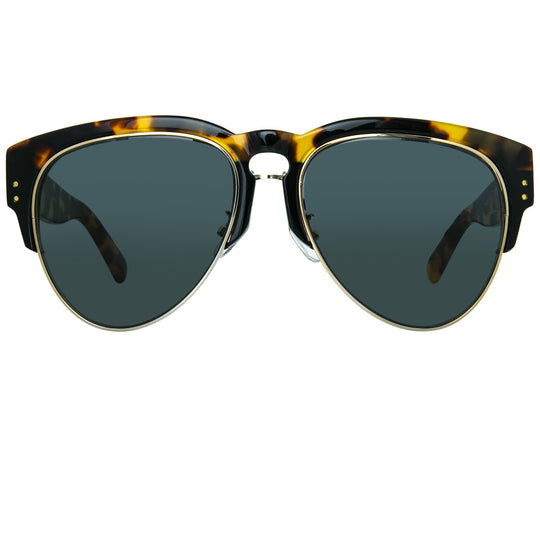 Erdem Sunglasses Black Gold Tortoise Shell and Grey