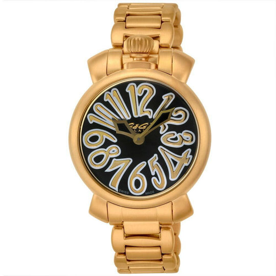 GaGà Milano Watch Manuale Ladies 35mm Yellow Gold Black