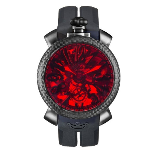 GaGà Milano Watch Skeleton 48MM Red Black Carbon