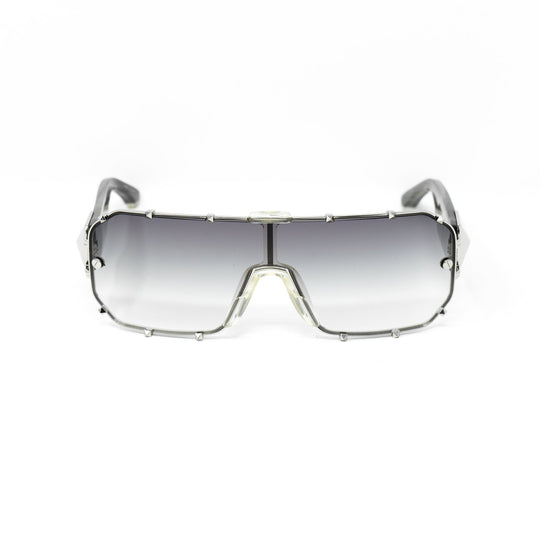 Giles Deacon Sunglasses Shield Silver and Grey