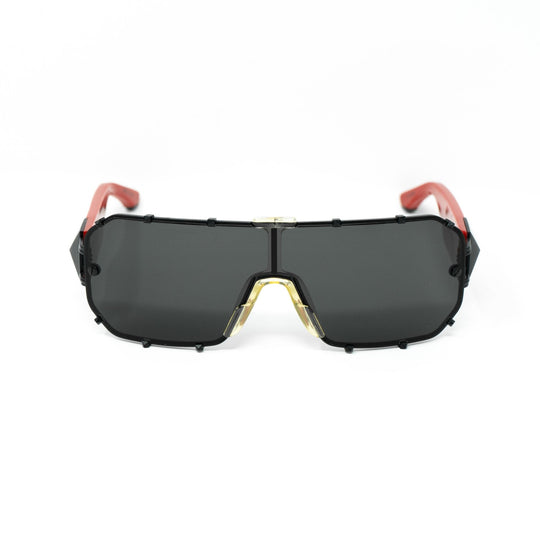 Giles Deacon Sunglasses Shield Red and Dark Grey