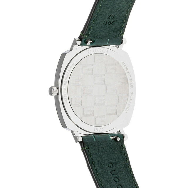 Gucci Grip Unisex Watch Silver Green Alligator YA157414