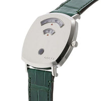 Gucci Grip Unisex Watch Silver Green Alligator YA157414