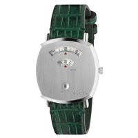 Gucci Grip Unisex Watch Silver Green Alligator YA157414