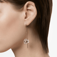Swarovski Hollow Drop Long Earrings White Rose Gold-Tone Plated 5636504