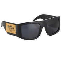 Jeremy Scott Sunglasses Faux Crocodile Leather Plaque Special Edition Black CAT3 JSPLAQUEC2SUN - WatchPilot