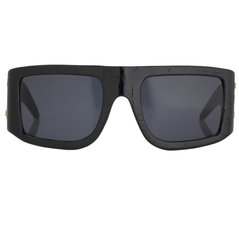 Jeremy Scott Sunglasses Faux Crocodile Leather Plaque Special Edition Black CAT3 JSPLAQUEC2SUN - WatchPilot