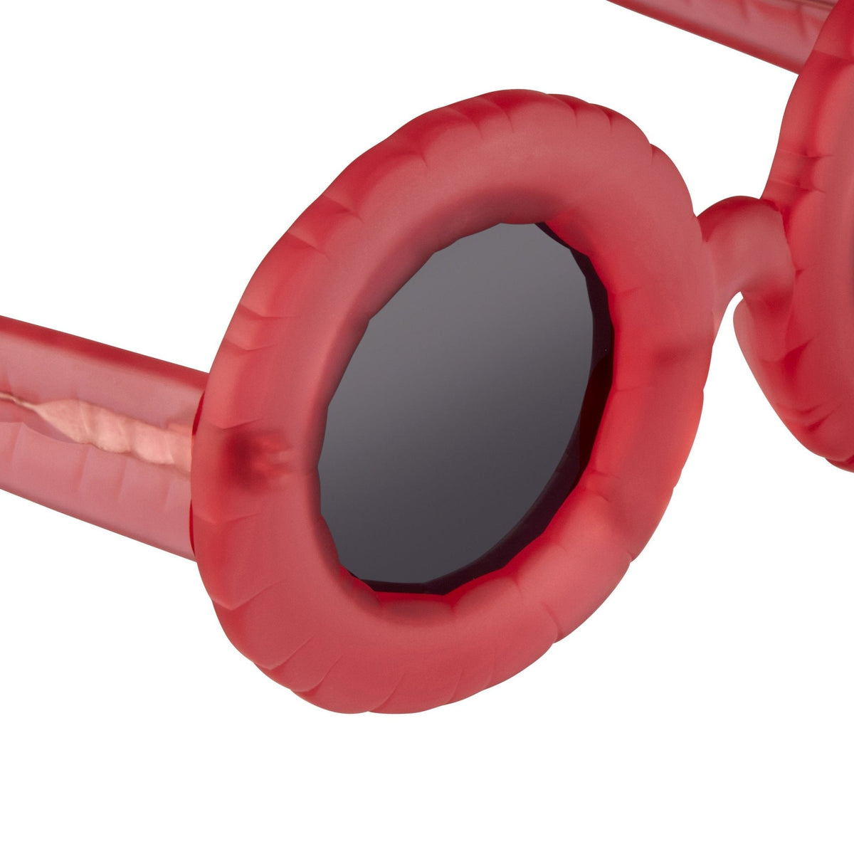 Jeremy Scott Ladies Sunglasses Round Frosted Pink and Polarised Grey