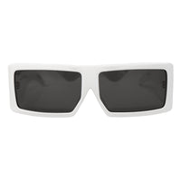Jeremy Scott Sunglasses Rectangular Big Tut White with Grey CAT2 Lenses 6JSBIGTUTWHITE - WatchPilot