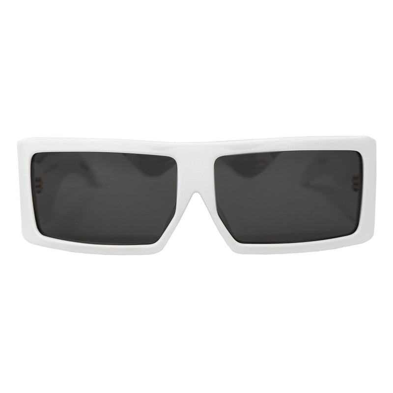 Jeremy Scott Sunglasses Rectangular Big Tut White with Grey CAT2 Lenses 6JSBIGTUTWHITE - WatchPilot