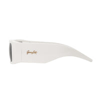Jeremy Scott Sunglasses Rectangular Big Tut White with Grey CAT2 Lenses 6JSBIGTUTWHITE - WatchPilot