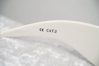 Jeremy Scott Sunglasses Rectangular Big Tut White with Grey CAT2 Lenses 6JSBIGTUTWHITE - WatchPilot