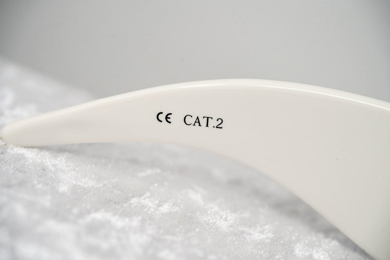 Jeremy Scott Sunglasses Rectangular Big Tut White with Grey CAT2 Lenses 6JSBIGTUTWHITE - WatchPilot