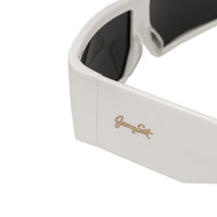 Jeremy Scott Sunglasses Rectangular Big Tut White with Grey CAT2 Lenses 6JSBIGTUTWHITE - WatchPilot