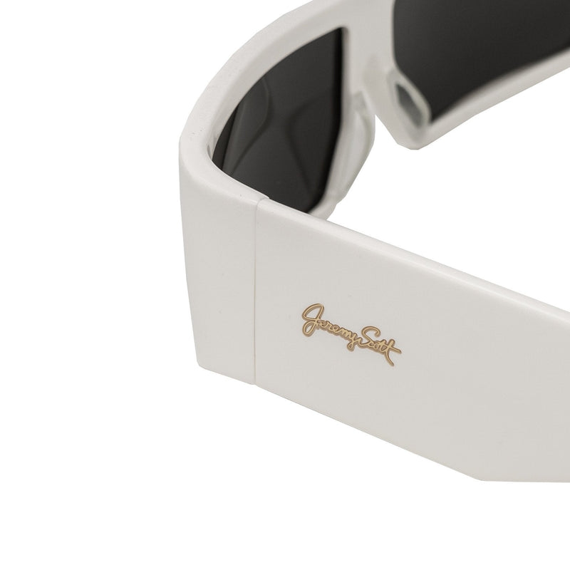 Jeremy Scott Sunglasses Rectangular Big Tut White with Grey CAT2 Lenses 6JSBIGTUTWHITE - WatchPilot