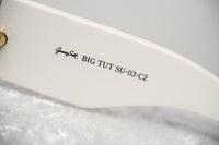 Jeremy Scott Sunglasses Rectangular Big Tut White with Grey CAT2 Lenses 6JSBIGTUTWHITE - WatchPilot