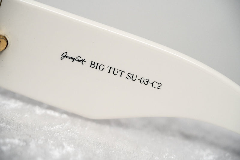 Jeremy Scott Sunglasses Rectangular Big Tut White with Grey CAT2 Lenses 6JSBIGTUTWHITE - WatchPilot