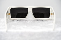 Jeremy Scott Sunglasses Rectangular Big Tut White with Grey CAT2 Lenses 6JSBIGTUTWHITE - WatchPilot