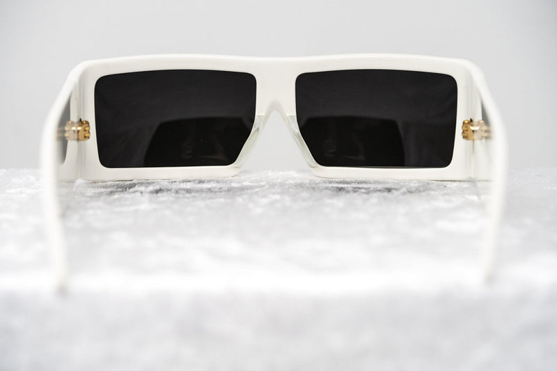 Jeremy Scott Sunglasses Rectangular Big Tut White with Grey CAT2 Lenses 6JSBIGTUTWHITE - WatchPilot