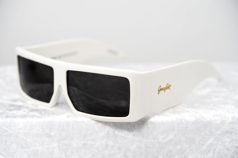 Jeremy Scott Sunglasses Rectangular Big Tut White with Grey CAT2 Lenses 6JSBIGTUTWHITE - WatchPilot