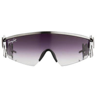 Jeremy Scott Sunglasses Shield Gun Metal and Purple - WatchPilot
