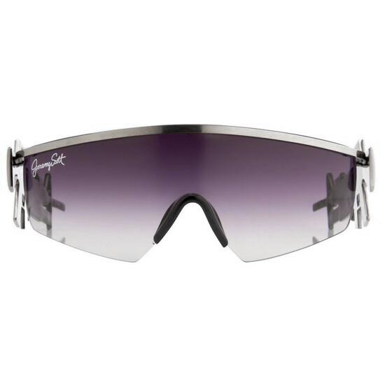 Jeremy Scott Sunglasses Shield Gun Metal and Purple - WatchPilot