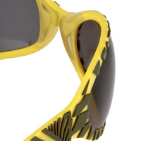 Jeremy Scott Sunglasses Wrap Around Black Yellow Pattern With Grey Category 3 Lenses JSWRAPC4SUN - WatchPilot