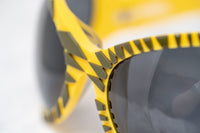 Jeremy Scott Sunglasses Wrap Around Black Yellow Pattern With Grey Category 3 Lenses JSWRAPC4SUN - WatchPilot