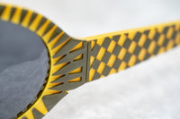 Jeremy Scott Sunglasses Wrap Around Black Yellow Pattern With Grey Category 3 Lenses JSWRAPC4SUN - WatchPilot