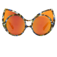Khaleda And Fahad Sunglasses Cat Eyes Coloured Tortoise Shell with Orange Lenses CAT3 KR1C5SUN - WatchPilot