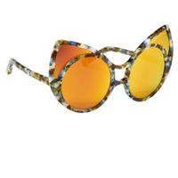 Khaleda And Fahad Sunglasses Cat Eyes Coloured Tortoise Shell with Orange Lenses CAT3 KR1C5SUN - WatchPilot