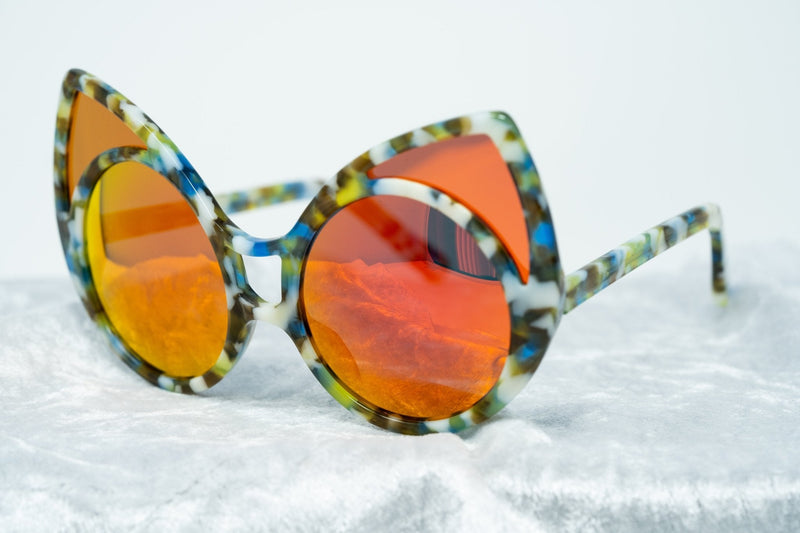 Khaleda And Fahad Sunglasses Cat Eyes Coloured Tortoise Shell with Orange Lenses CAT3 KR1C5SUN - WatchPilot