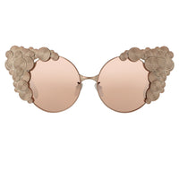 Khaleda And Fahad Women Sunglasses Cat Eyes Rose Gold Titanium With Rose Gold Lenses Category 3 KR2C3SUN - WatchPilot
