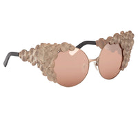 Khaleda And Fahad Women Sunglasses Cat Eyes Rose Gold Titanium With Rose Gold Lenses Category 3 KR2C3SUN - WatchPilot