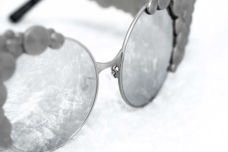 Khaleda And Fahad Women Sunglasses Cat Eyes Silver Titanium With Platinum Lenses Category 3 KR2C2SUN - WatchPilot