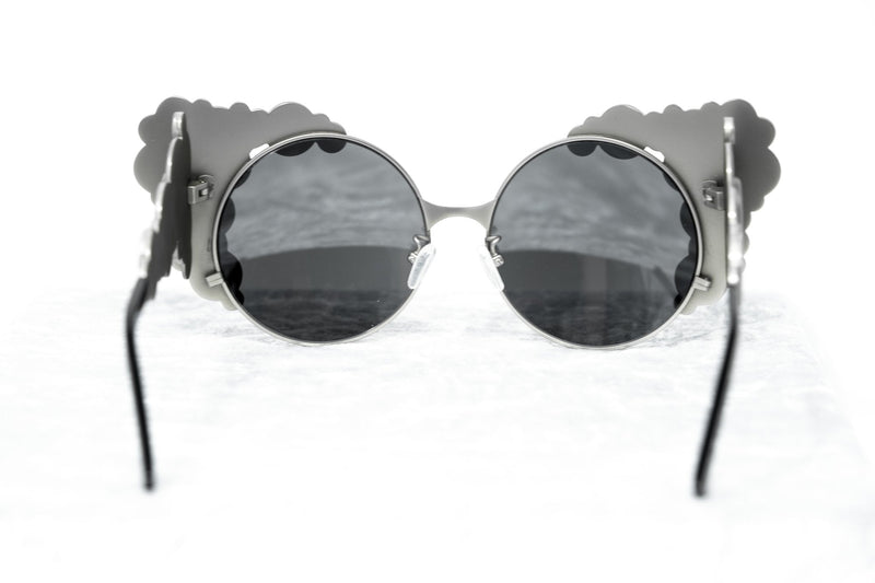 Khaleda And Fahad Women Sunglasses Cat Eyes Silver Titanium With Platinum Lenses Category 3 KR2C2SUN - WatchPilot